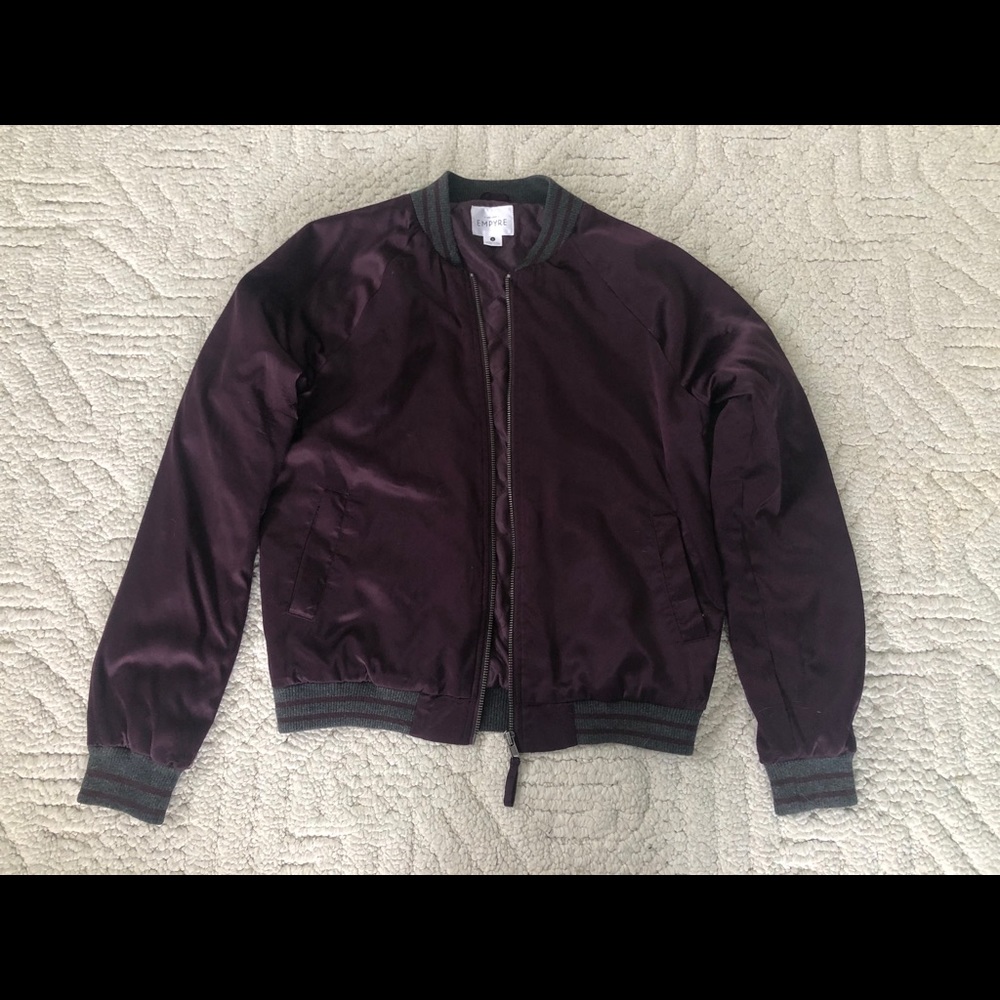 Maroon bomber jacket